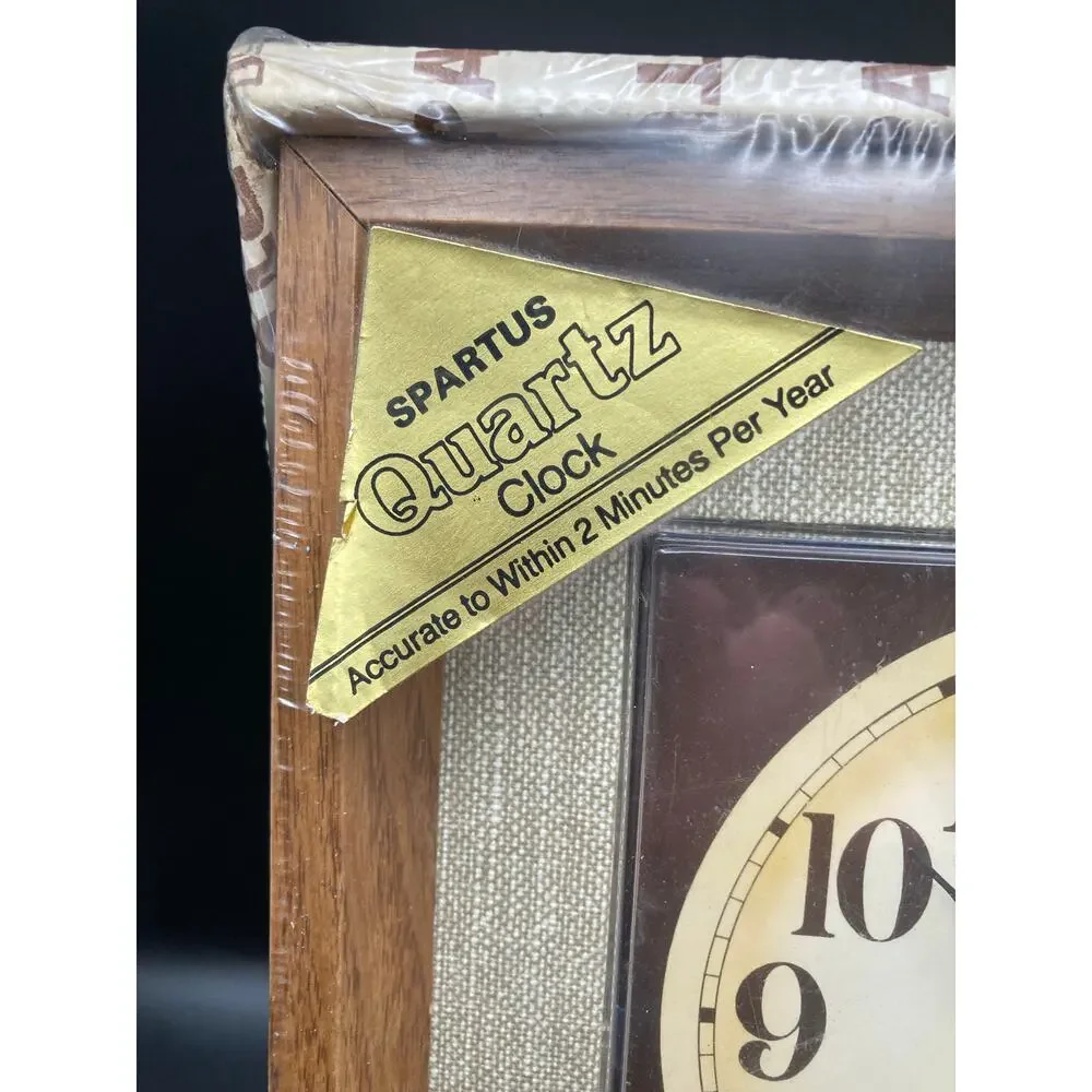 VTG SPARTUS Clock Wall Desk Framed Caprice New old Stock Original Packaging NOS